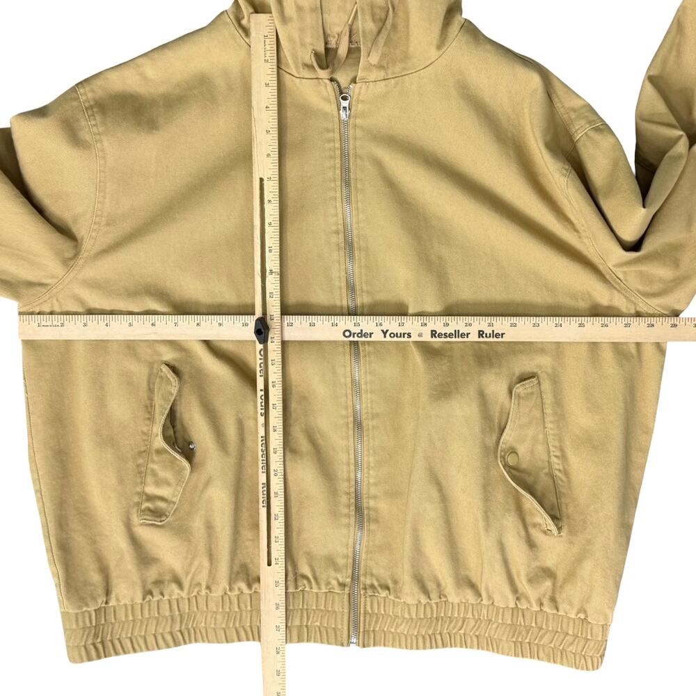 ASOS Design Stone Tan Oversized Cotton Canvas Hooded Bomber Jacket Plus Size 18 - Picture 5 of 12